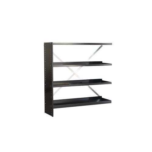 Regały metalowe, dostawne, 100 x 100 x 30 - 40 cm, 3 półki, czarne - Regał metalowy, dostawny, 100 x 100 x 40 cm, 3 półki, czarny