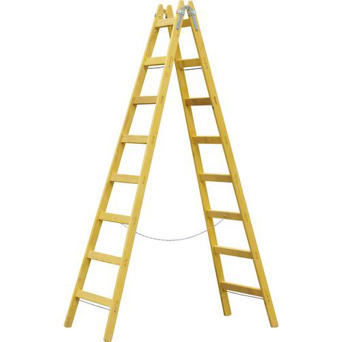 Drabina rozkładana drewniana, 2 x 8 szczebli