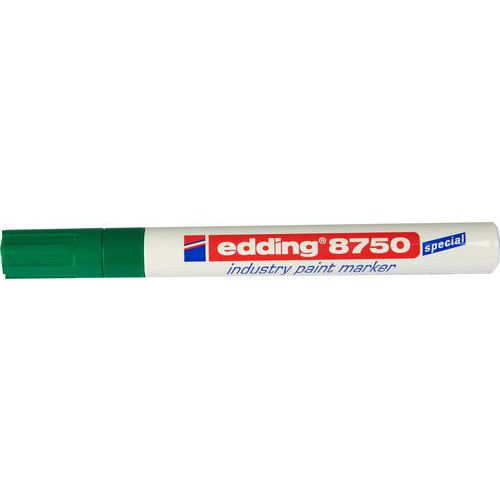 Przemysłowe markery lakierowe Edding 8750, opakowanie 10 szt. - Przemysłowy marker lakierowy Edding 8750, opakowanie 10 szt., zielony