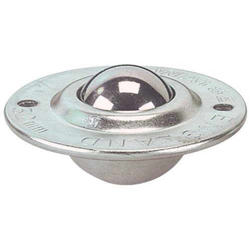 Kółka kulkowe ze stali nierdzewnej z kołnierzem - Kółko kulkowe ze stali nierdzewnej z kołnierzem, średnica 32 mm, nośność 125 kg