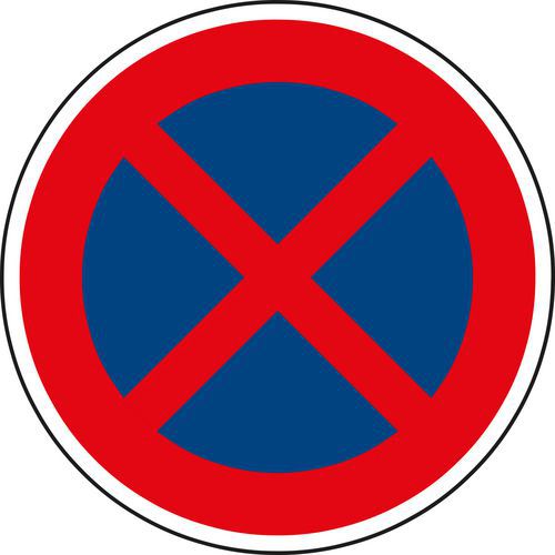 Znak drogowy Zakaz zatrzymywania (B28)