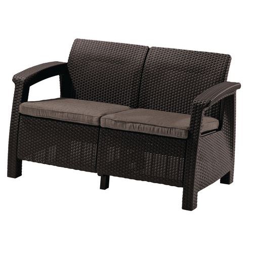 Sofy zewnętrzne Corfu Love Seat - Sofa zewnętrzna Corfu Love Seat, brązowa