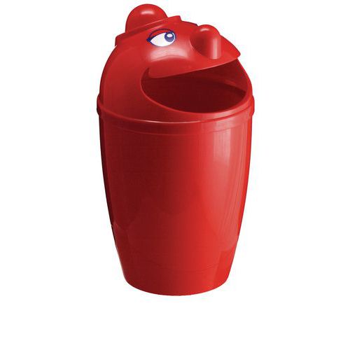 Uśmiechnięty kosz na śmieci – 75 l - Czerwony kosz na odpady sortowane plastik 75 l