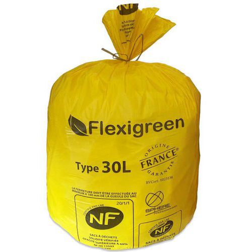 Worki na odpady JetSac, żółte - Worki na odpady JetSac, 30 l, grubość 13 mic, 1000 szt., żółte