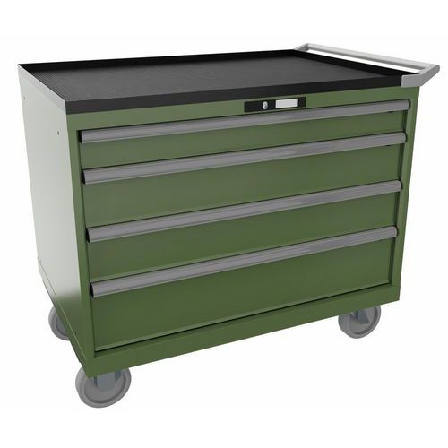 Szafki warsztatowe z szufladami Lista, 4, 5 i 6 szuflad, 1023x572x962 mm - Szafka warsztatowa Lista, 1023x572x962 mm, 4 szuflady, zielona