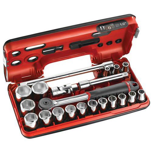 Zestaw kluczy nasadowych 1/2" Facom, 22 szt