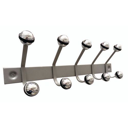 Plastikowy wieszak ścienny Ed, szerokość 59 cm - Plastikowy wieszak ścienny Ed, szerokość 59 cm, szary/czarny