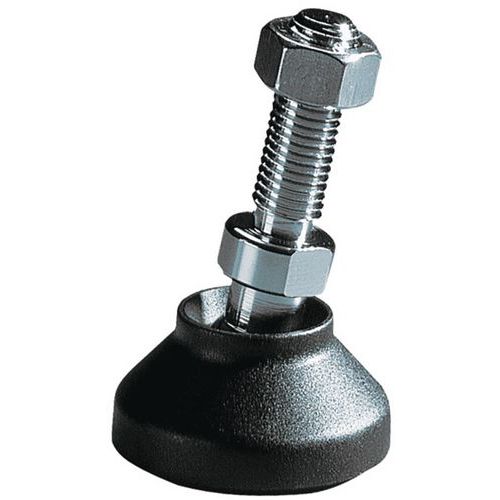 Regulowana stopa ze stali nierdzewnej - O 60 mm - 1200 kg - Mosiądz - Noga regulowana ze stali nierdzewnej, średnica podstawy 60 mm, materiał pręta – 