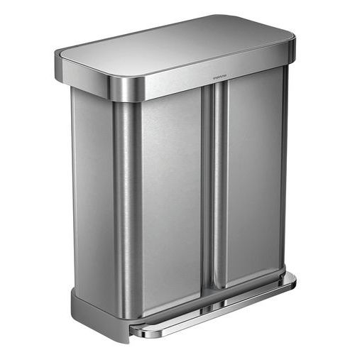 Kosz na śmieci z pedałem Recycler 24 i 34 l z wkładem Pocket_Simplehuman - Kosz na śmieci z pedałem Recycler 24 i 34 l stal nierdzewna z wkładem Pocke