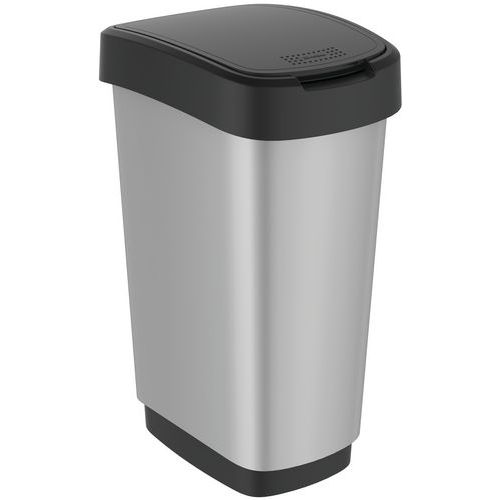 Kosz na śmieci Twist 50 l_Vepabins - Kosz na śmieci Twist 50 l srebrny
