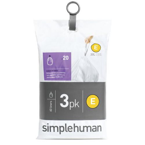 Worki na śmieci Pocket Liner 20 l (E) – Simplehuman - Worki na śmieci białe Pocket Liner 20 l (E) – Simplehuman