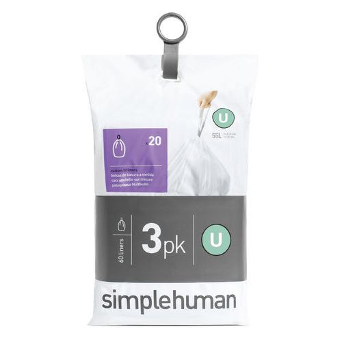 Worki na śmieci Pocket Liner 55 l (U) – Simplehuman - Worki na śmieci Pocket Liner 55 l (U) białe – Simplehuman