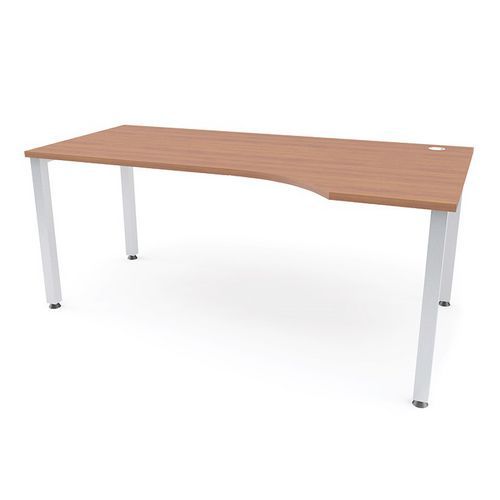 Ergonomiczne stoły biurowe Abonent, 180 x 100 x 75 cm, wersja prawa - Ergonomiczny stół biurowy Abonent, 180 x 100 x 75 cm, wersja prawa, dekor czereś