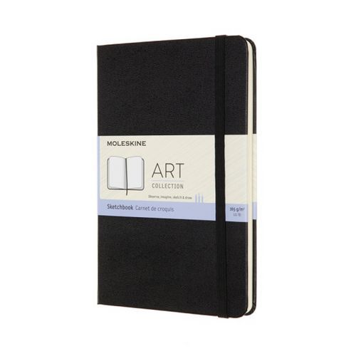 Szkicownik MOLESKINE M (11,5x18 cm), twarda oprawa, 88 stron - Szkicownik MOLESKINE M (11,5x18 cm), twarda oprawa, 88 stron, czarny