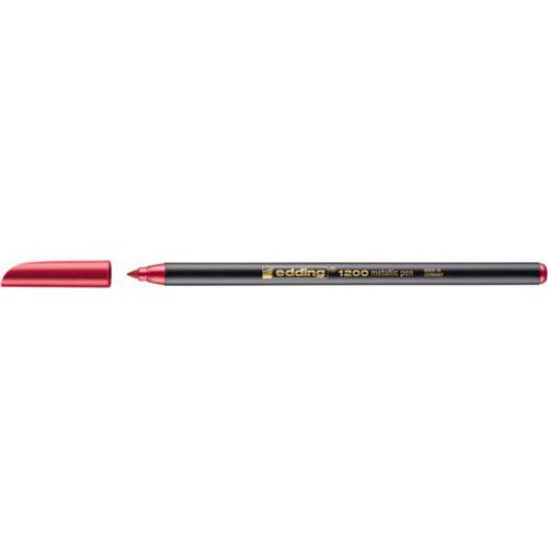 Pisak z cienką końcówką e-1200 EDDING, 1-3mm - Pisak z cienką końcówką e-1200 EDDING, 1-3mm, metaliczny czerwony