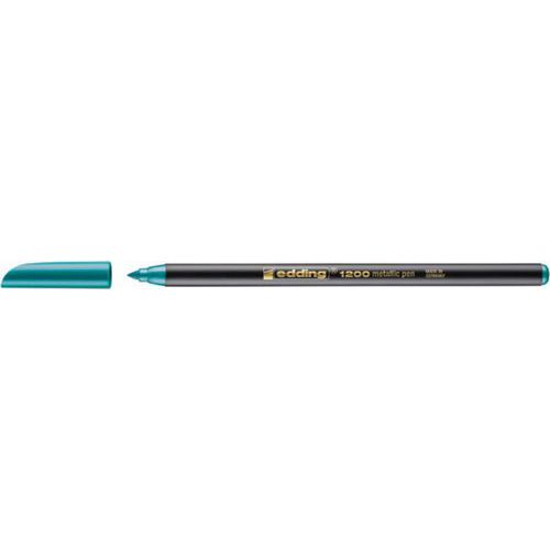 Pisak z cienką końcówką e-1200 EDDING, 1-3mm - Pisak z cienką końcówką e-1200 EDDING, 1-3mm, metaliczny zielony
