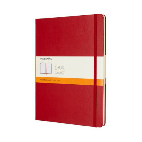 Notes MOLESKINE Classic XL (19x25 cm) w linie, twarda oprawa, 192 strony, czerwony