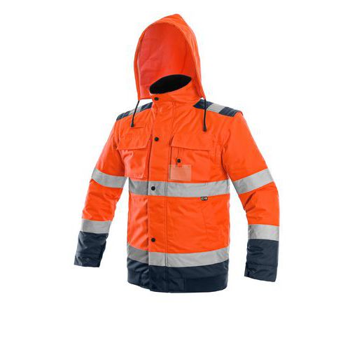 Kurtka LUTON 2w1, ostrzegawcza, zimowa, kolor pomarańczowo-niebieski - Kurtka LUTON 2w1, ostrzegawcza, zimowa, kolor pomarańczowo-niebieski, roz. 3XL
