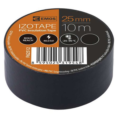 Taśma elektroizolacyjna PVC Emos, szerokość 25 mm, 10 szt., czarna