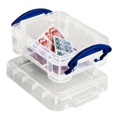 Pojemniki plastikowe z pokrywą zamykaną na klipsy , przezroczyste - Skrzynka transportowa plastikowa 0,14 l
