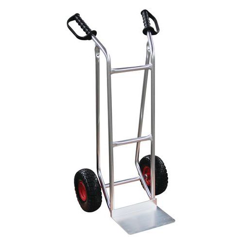 Aluminiowy wózek transportowy Manutan RU53 z kołami bezdętkowymi, do 200 kg Aluminiowy wózek transportowy Manutan RU53 z kołami bezdętkowymi, do 200 kg