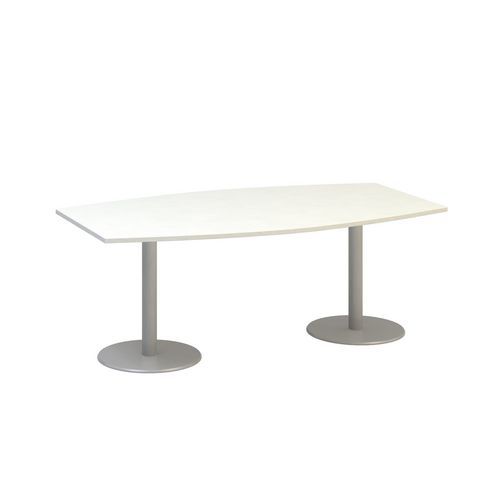 Stoły konferencyjne Alfa 400, 200 x 110 x 74,2 cm - Stół konferencyjny Alfa 400, 200 x 110 x 74,2 cm, blat beczka, kolor biały, RAL9022
