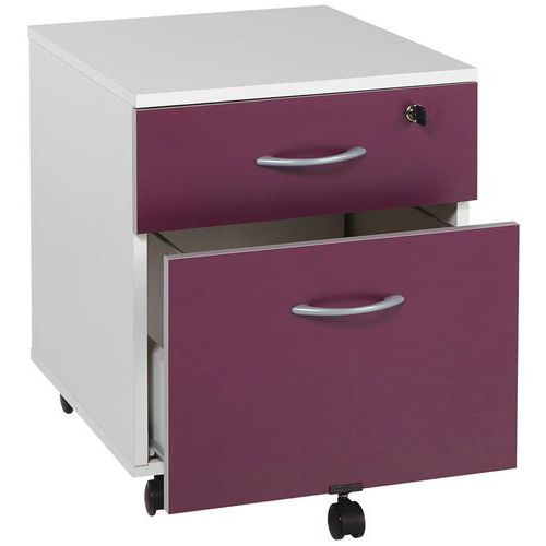 Kontenery mobilne Manutan Expert Colibri, 53 x 42 x 50 cm, 2 szuflady - Kontener mobilny Manutan Expert Colibri, 53 x 42 x 50 cm, 2 szuflady, fioletow