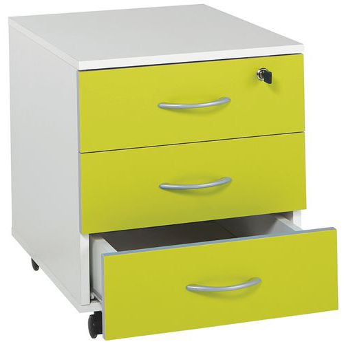 Kontenery mobilne Manutan Expert Colibri, 53 x 42 x 50 cm, 3 szuflady - Kontener mobilny Manutan Expert Colibri, 53 x 42 x 50 cm, 3 szuflady, zielony/