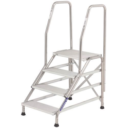 Drabinka aluminiowa z poręczami Modul Tubesca-Comabi - Drabinka aluminiowa z poręczami Modul Tubesca-Comabi, 4 stopnie