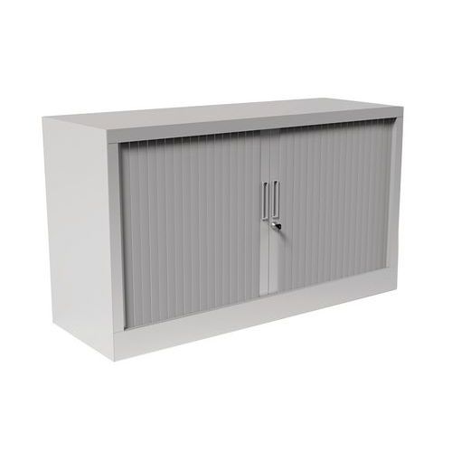 Szare szafki z żaluzjami bez półek - Szafka z roletą bez półki, wysokość całkowita: 69 cm, szerokość całkowita: 120 cm