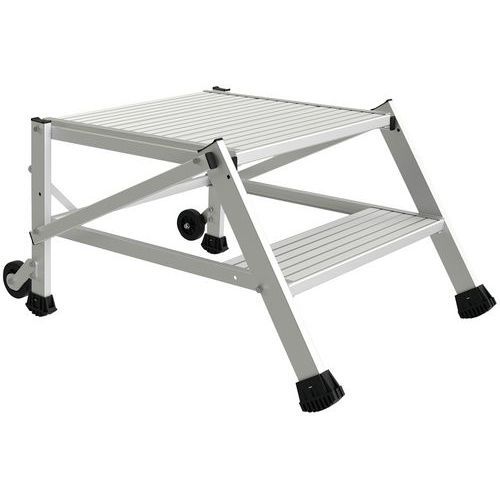 Drabinka aluminiowa Pódium Tubesca-Comabi - Drabinka aluminiowa Pódium Tubesca-Comabi, z kółkami, 2 stopnie