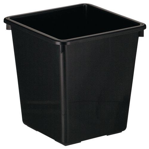 Kwadratowy kosz na śmieci – 27 l - PROSTOKĄTNY PLASTIKOWY KOSZ NA ŚMIECI 27 L CZARNY