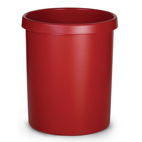 Okrągły plastikowy kosz na śmieci – 30 l - OKRĄGŁY PLASTIKOWY KOSZ NA ŚMIECI 30 L CZERWONY