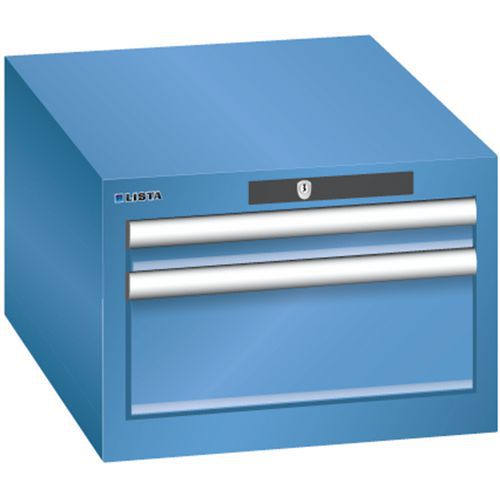 Szafki warsztatowe Lista z szufladami, 2 lub 3 szuflady - Szafka warsztatowa Lista, 2 szuflady - 1 x 50mm + 1 x 150mm, niebieska