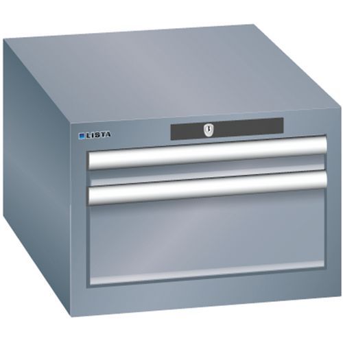 Szafki warsztatowe Lista z szufladami, 2 lub 3 szuflady - Szafka warsztatowa Lista, 2 szuflady - 1 x 50mm + 1 x 150mm, ciemnoszary