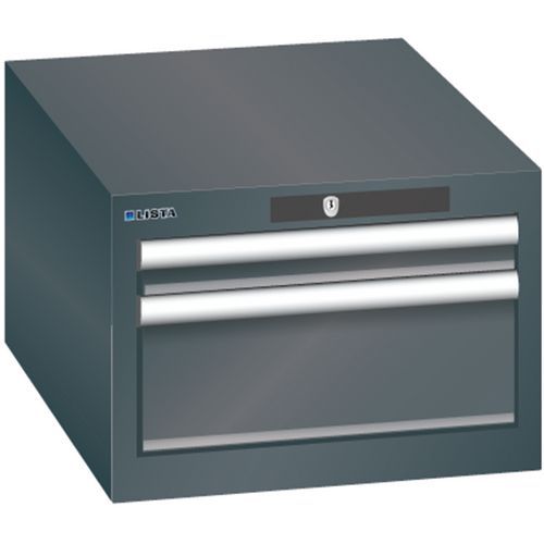 Szafki warsztatowe Lista z szufladami, 2 lub 3 szuflady - Szafka warsztatowa Lista, 2 szuflady - 1 x 50mm + 1 x 150mm, czarna