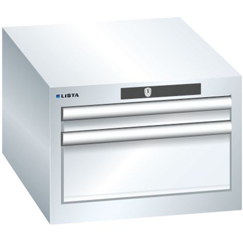 Szafki warsztatowe Lista z szufladami, 2 lub 3 szuflady - Szafka warsztatowa Lista, 2 szuflady - 1 x 50mm + 1 x 150mm, biała