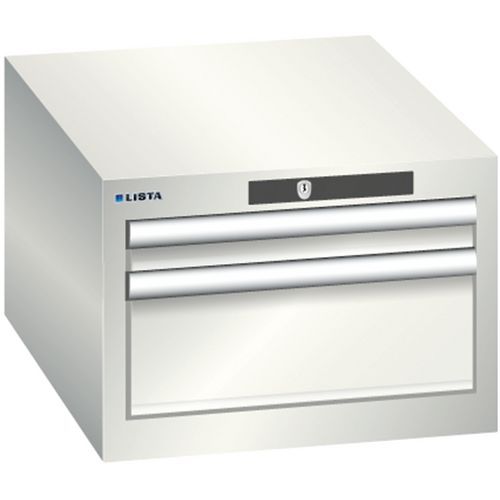 Szafki warsztatowe Lista z szufladami, 2 lub 3 szuflady - Szafka warsztatowa Lista, 2 szuflady - 1 x 50 mm + 1 x 150 mm, jasnoszary