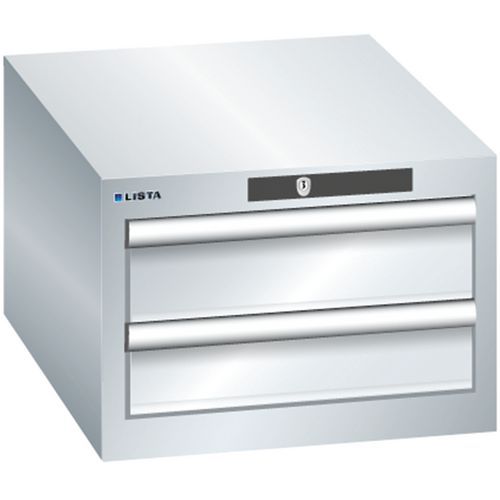 Szafki warsztatowe Lista z szufladami, 2 lub 3 szuflady - Szafka warsztatowa Lista, 2 szuflady - 2x 100mm, szara