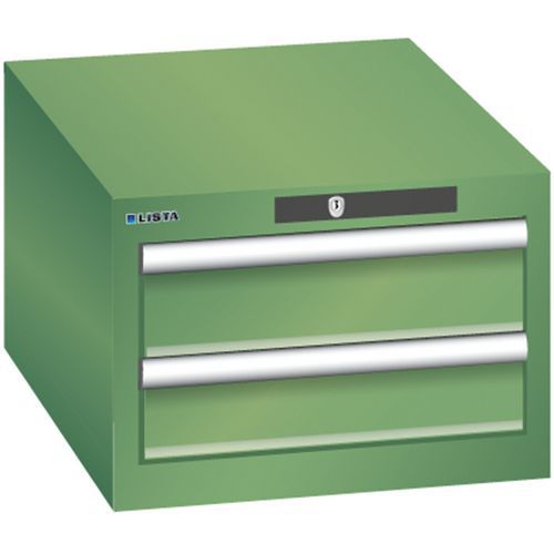Szafki warsztatowe Lista z szufladami, 2 lub 3 szuflady - Szafka warsztatowa Lista, 2 szuflady - 2 x 100mm, zielona