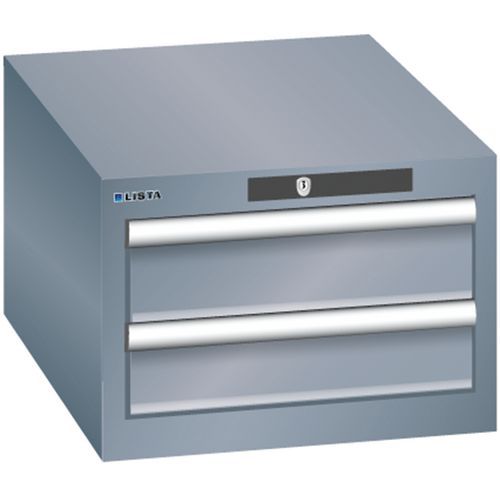 Szafki warsztatowe Lista z szufladami, 2 lub 3 szuflady - Szafka warsztatowa Lista, 2 szuflady - 2x100mm, ciemnoszara