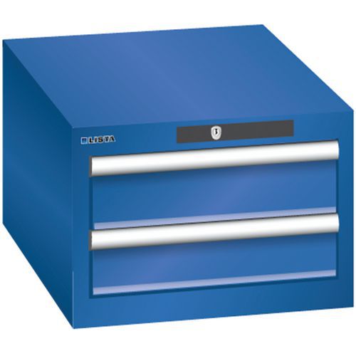 Szafki warsztatowe Lista z szufladami, 2 lub 3 szuflady - Szafka warsztatowa Lista, 2 szuflady - 2x 100mm, kolor fluorescencyjny niebieski