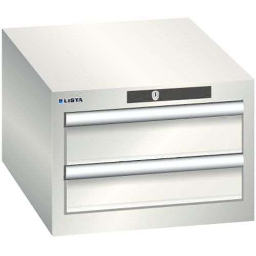 Szafki warsztatowe Lista z szufladami, 2 lub 3 szuflady - Szafka warsztatowa Lista, 2 szuflady - 2x 100mm, jasnoszara