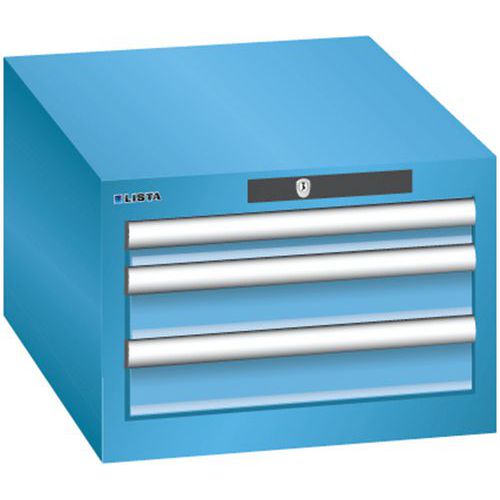 Szafki warsztatowe Lista z szufladami, 2 lub 3 szuflady - Szafka warsztatowa Lista, 3 szuflady, jasnoniebieska