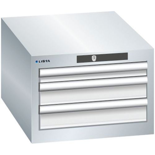 Szafki warsztatowe Lista z szufladami, 2 lub 3 szuflady - Szafka warsztatowa Lista z 3 szufladami, szara