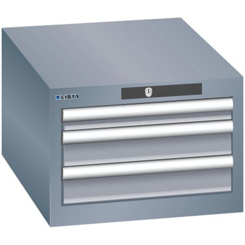 Szafki warsztatowe Lista z szufladami, 2 lub 3 szuflady - Szafka warsztatowa Lista, 3 szuflady, ciemnoszara