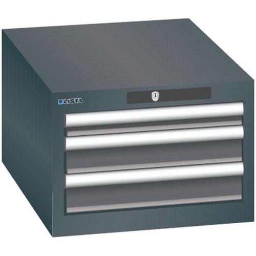 Szafki warsztatowe Lista z szufladami, 2 lub 3 szuflady - Szafka warsztatowa Lista z szufladami, 3 szuflady, czarna