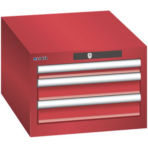 Szafki warsztatowe Lista z szufladami, 2 lub 3 szuflady - Szafka warsztatowa Lista, 3 szuflady, czerwona
