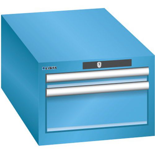 Szafki warsztatowe Lista z szufladami, 2 lub 3 szuflady, 411x725x283 mm - Szafka warsztatowa Lista, 2 szuflady: 1x50mm + 1x150mm, 411x725x283 mm, jasn