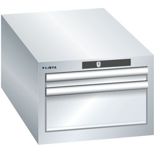 Szafki warsztatowe Lista z szufladami, 2 lub 3 szuflady, 411x725x283 mm - Szafka warsztatowa Lista, 2 szuflady: 1x50mm + 1x150mm 411x725x283, szara